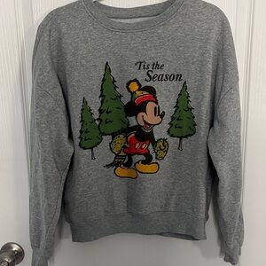 Disney Gray 'Tis the Season Mickey Mouse Sweater